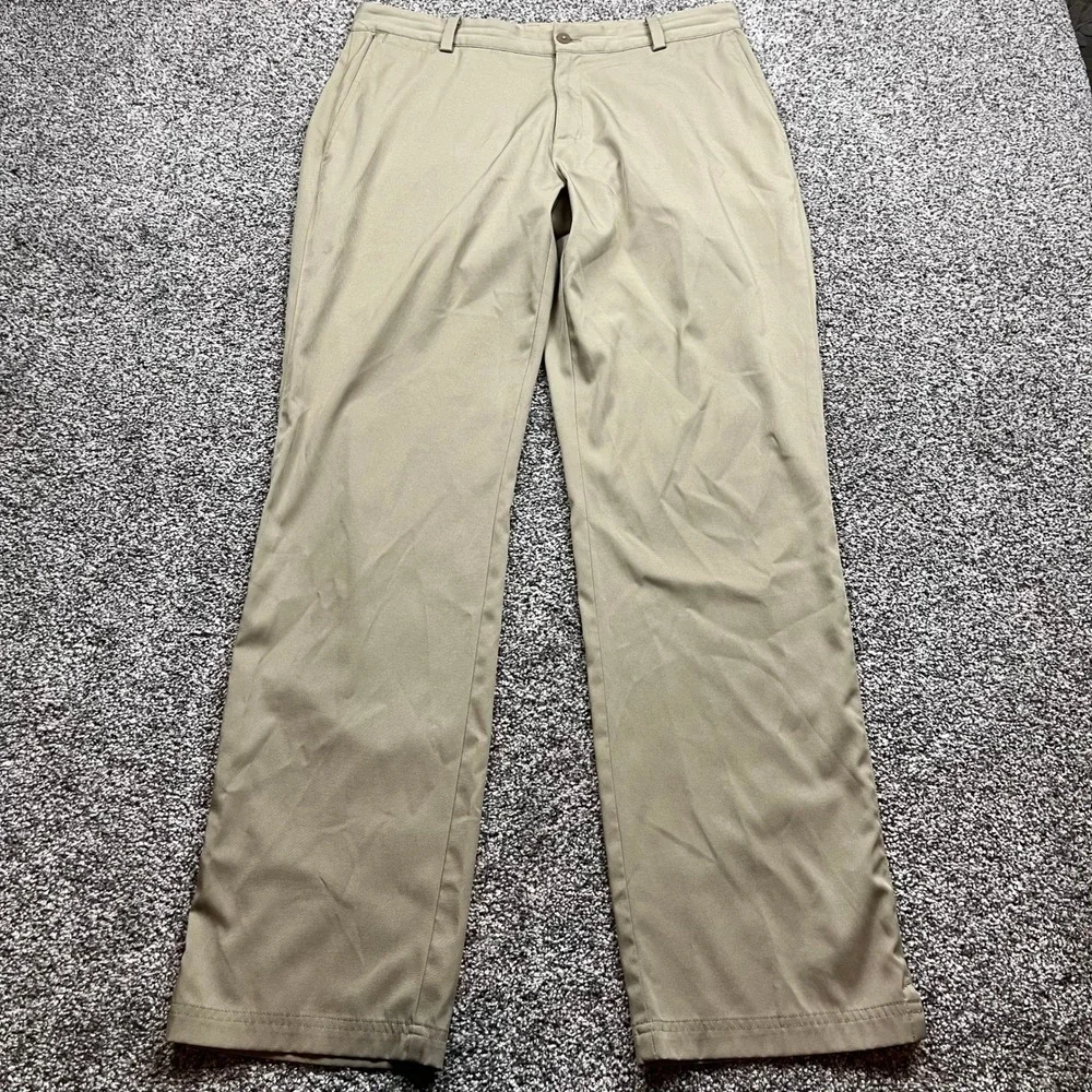 Nike Golf Dri Fit Mens 32X32 Tan Flat Front Chino Golf Pants Size Medium